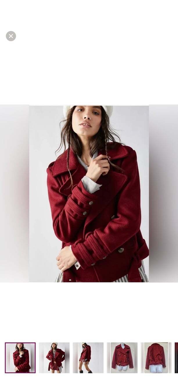 NWOT Free People Cecelia Pea Coat Size S